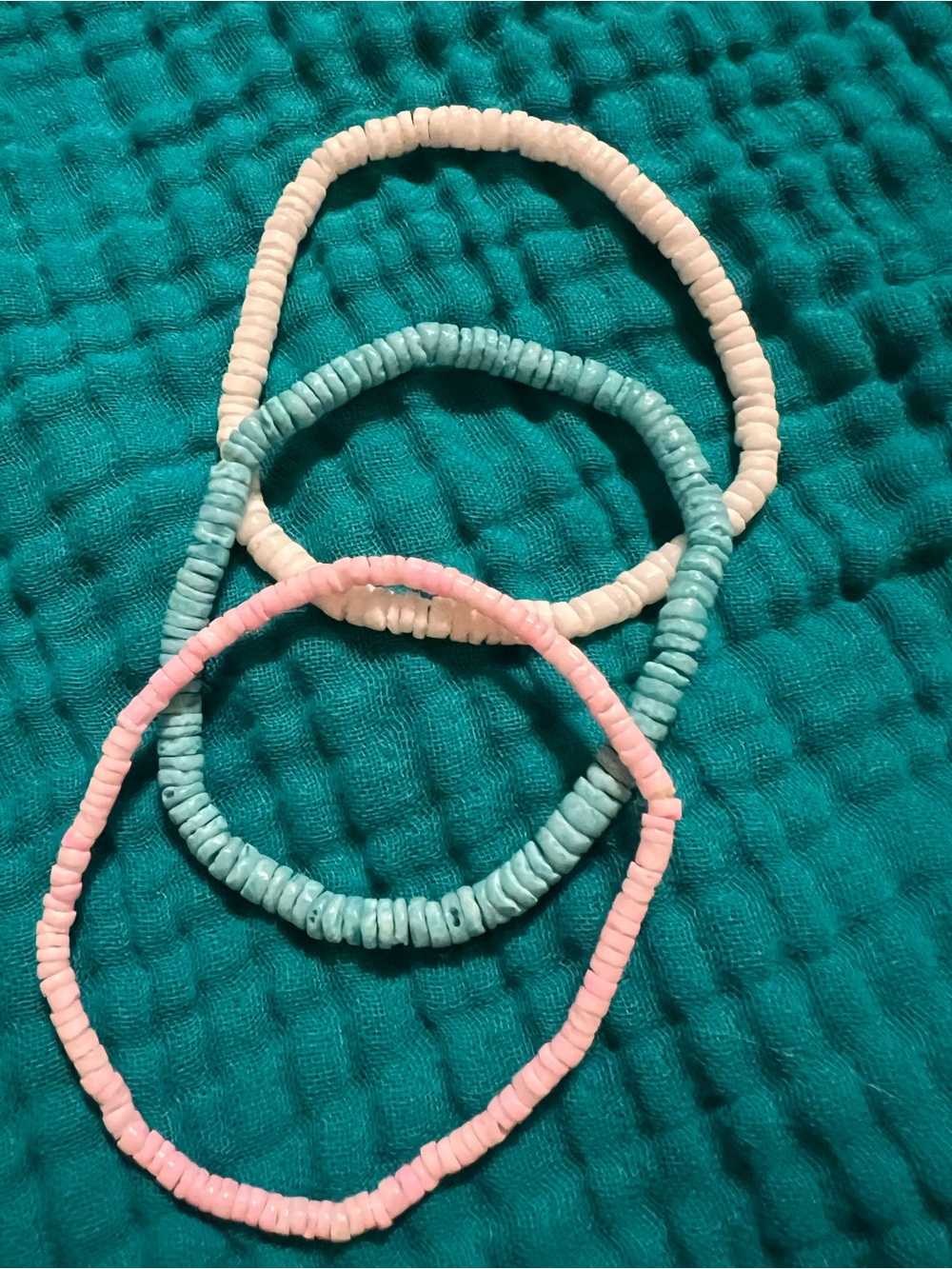 Women’s
Stretch Beaded Bracelets Set - Pink, Light Blue, Cream